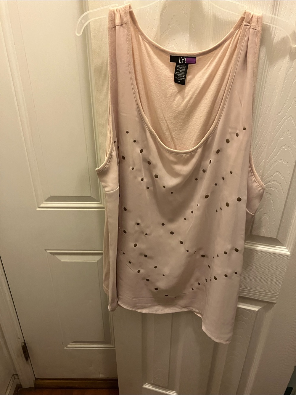 LYS Soft Blush Studded Sleeveless Drape Tank
